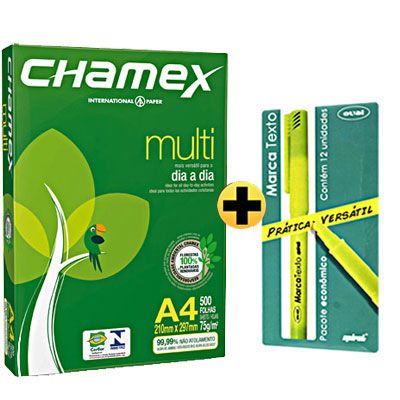 Papel sulfite 75g alcalino 210x297 A4 chamex multi Ipaper +