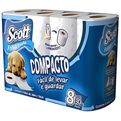 Papel higiênico bco fl dupla neutro c/30m Scott Kimberly PT