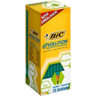 Lápis plástico preto conte evolution 1104098 Bic PT 72 UN