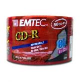 Cdr gravável (80min/700mb)52x tubo Emtec PT 50 UN