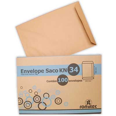 Envelope saco kraft natural 75g 240x340 kft34 Romitec CX 100