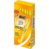 Pincel marca texto brite liner amarelo Bic CX 12 UN