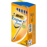 Caneta esferográfica cristal fina azul Bic CX 25 UN