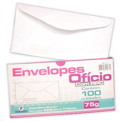 Envelope ofício114x229 c/rpc 75g Romitec CX 100 UN