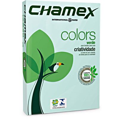 Papel sulfite 75g 210x297 A4 chamex colors verde Ipaper PT 5