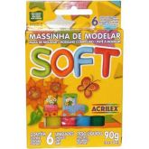 Massa p/modelar 90g c/6 cores soft sortidas 07316 Acrilex PT