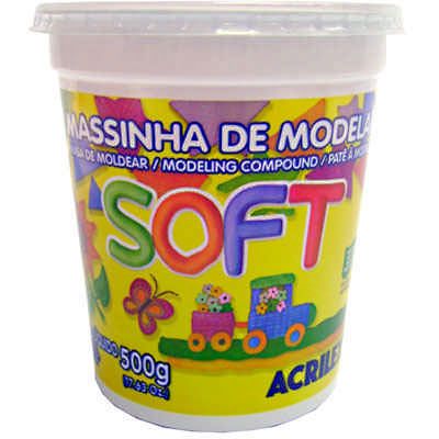 Massa p/modelar 500g soft maravilha 107 Acrilex PT 1 UN