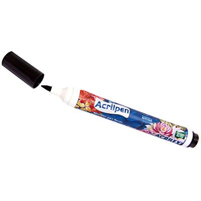 Caneta para tecido acrilpen preto 520 Acrilex CX 6 UN