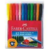 Caneta hidrográfica 12 cores prestocolor 12 150112 Faber Cas