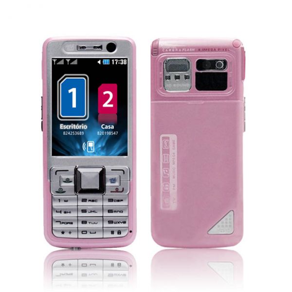 Celular MP10 Mini C1000 com 2 Chips e TV - Rosa - Desbloquea