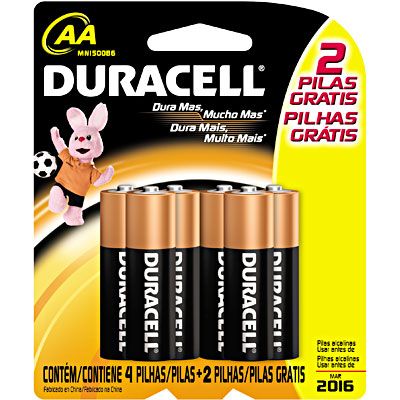 Características do Produto  Pilha Alcalina Duracell AA é uma