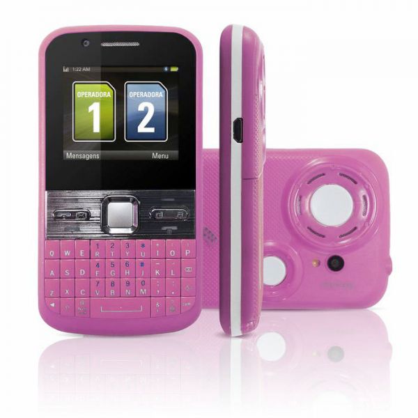 Celular Smartphone MP10 Q5 com 2 Chips e TV - Rosa - Desbloq