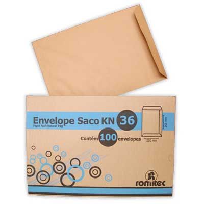 Envelope saco kraft natural 75g 250x353 kft36 Romitec CX 100